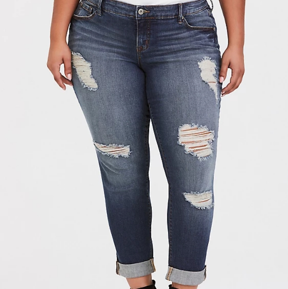Torrid Distressed Indigo wash boyfriend jeans 20S